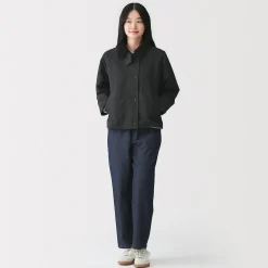 Online Muji Chaqueta de pana con cuello alto repelente al agua para mujer