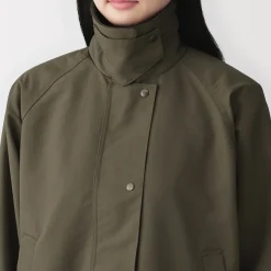 Online Muji Chaqueta de pana con cuello alto repelente al agua para mujer