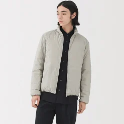 Online Muji Chaqueta ligera de plumón con cuello alto de nailon reciclado para hombre