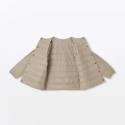 Best Muji Chaqueta ligera de plumón sin cuello de nailon reciclado para mujer