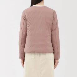 Best Muji Chaqueta ligera de plumón sin cuello de nailon reciclado para mujer