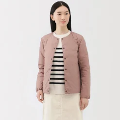 Best Muji Chaqueta ligera de plumón sin cuello de nailon reciclado para mujer