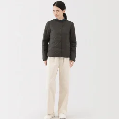 Best Muji Chaqueta ligera de plumón sin cuello de nailon reciclado para mujer