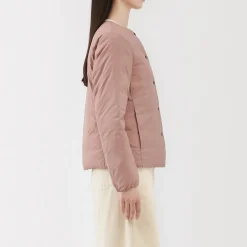 Best Muji Chaqueta ligera de plumón sin cuello de nailon reciclado para mujer