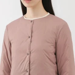 Best Muji Chaqueta ligera de plumón sin cuello de nailon reciclado para mujer