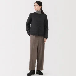 Best Muji Chaqueta ligera de plumón sin cuello de nailon reciclado para mujer
