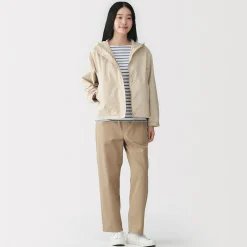 Muji Chaqueta repelente al agua y plegable con capucha para mujer