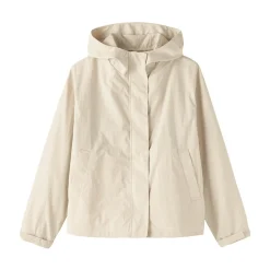 Muji Chaqueta repelente al agua y plegable con capucha para mujer
