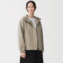 Muji Chaqueta repelente al agua y plegable con capucha para mujer