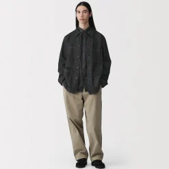 Clearance Muji Chaqueta utilitaria vaquera de mezcla de kapok para hombre