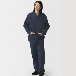 Clearance Muji Chaqueta utilitaria vaquera de mezcla de kapok para hombre