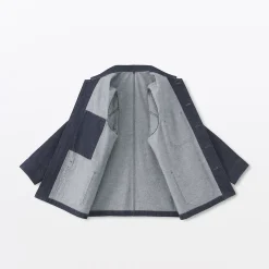 Clearance Muji Chaqueta utilitaria vaquera de mezcla de kapok para hombre