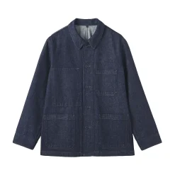 Clearance Muji Chaqueta utilitaria vaquera de mezcla de kapok para hombre