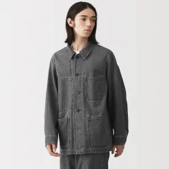 Clearance Muji Chaqueta utilitaria vaquera de mezcla de kapok para hombre