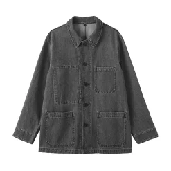 Clearance Muji Chaqueta utilitaria vaquera de mezcla de kapok para hombre