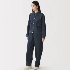 Muji Chaqueta utilitaria vaquera de mezcla de kapok para mujer