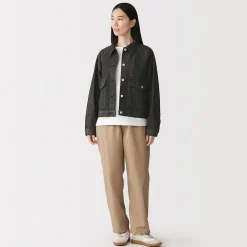 Muji Chaqueta utilitaria vaquera de mezcla de kapok para mujer
