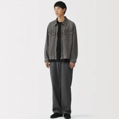 Sale Muji Chaqueta vaquera con bolsillos de mezcla de kapok para hombre