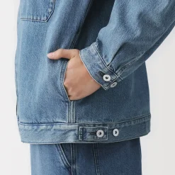 Sale Muji Chaqueta vaquera con bolsillos de mezcla de kapok para hombre