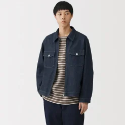 Sale Muji Chaqueta vaquera con bolsillos de mezcla de kapok para hombre