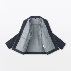 Sale Muji Chaqueta vaquera con bolsillos de mezcla de kapok para hombre