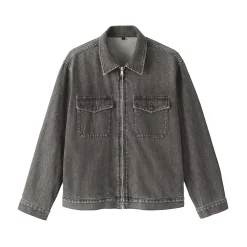 Sale Muji Chaqueta vaquera con bolsillos de mezcla de kapok para hombre