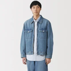 Sale Muji Chaqueta vaquera con bolsillos de mezcla de kapok para hombre
