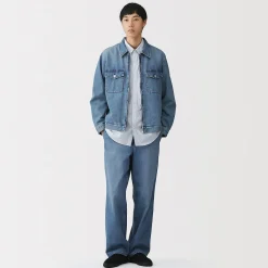 Sale Muji Chaqueta vaquera con bolsillos de mezcla de kapok para hombre