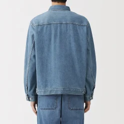 Sale Muji Chaqueta vaquera con bolsillos de mezcla de kapok para hombre