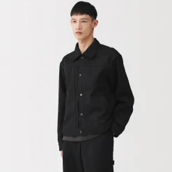 Sale Muji Chaqueta vaquera de poliéster reciclado para hombre