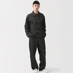 Sale Muji Chaqueta vaquera de poliéster reciclado para hombre
