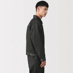 Sale Muji Chaqueta vaquera de poliéster reciclado para hombre