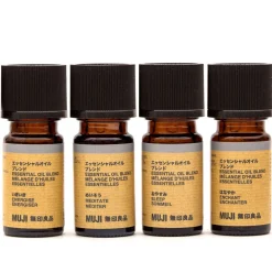 Hot Muji Conjunto de 4 aceites esenciales de regalo para mejorar el bienestar a diario de 5ml
