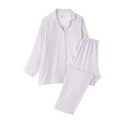 Clearance Muji Conjunto de pijama de manga larga de gasa doble para mujer