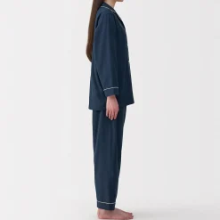 Clearance Muji Conjunto de pijama de manga larga de gasa doble para mujer