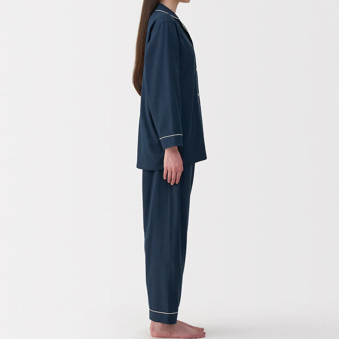 Clearance Muji Conjunto de pijama de manga larga de gasa doble para mujer