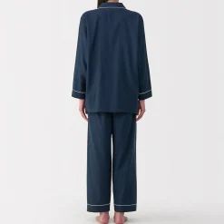 Clearance Muji Conjunto de pijama de manga larga de gasa doble para mujer