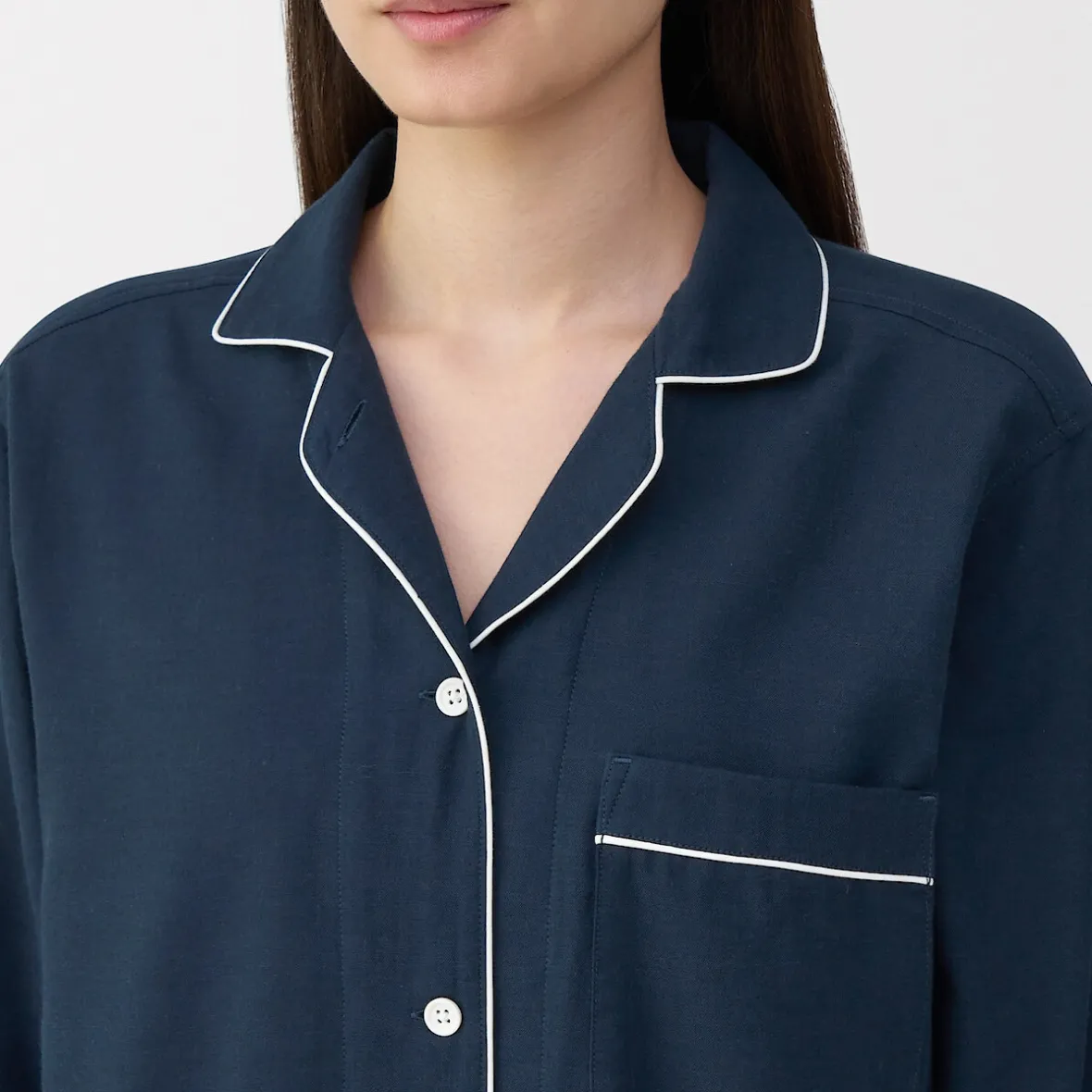 Clearance Muji Conjunto de pijama de manga larga de gasa doble para mujer