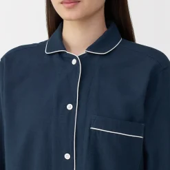 Clearance Muji Conjunto de pijama de manga larga de gasa doble para mujer