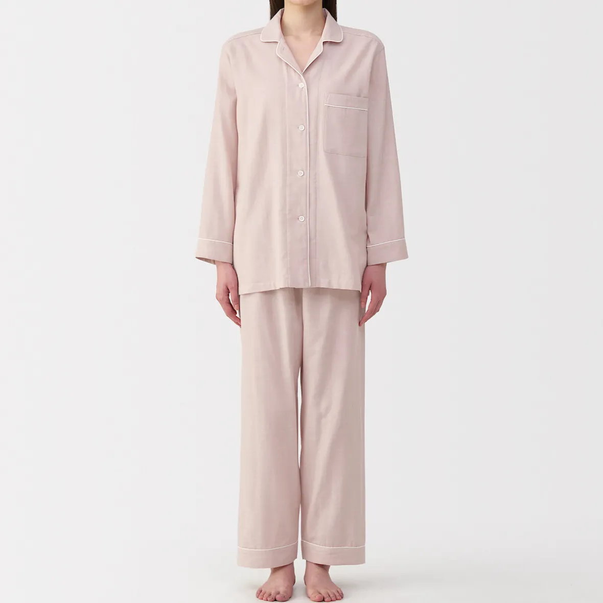 Clearance Muji Conjunto de pijama de manga larga de gasa doble para mujer
