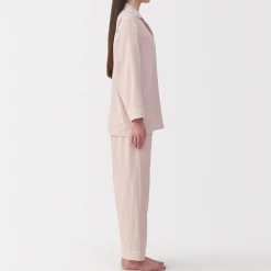 Clearance Muji Conjunto de pijama de manga larga de gasa doble para mujer