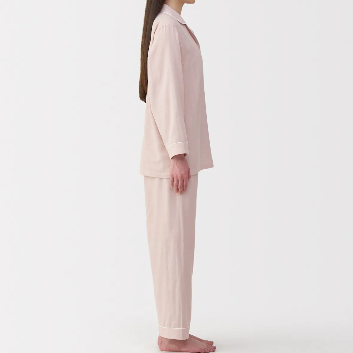 Clearance Muji Conjunto de pijama de manga larga de gasa doble para mujer
