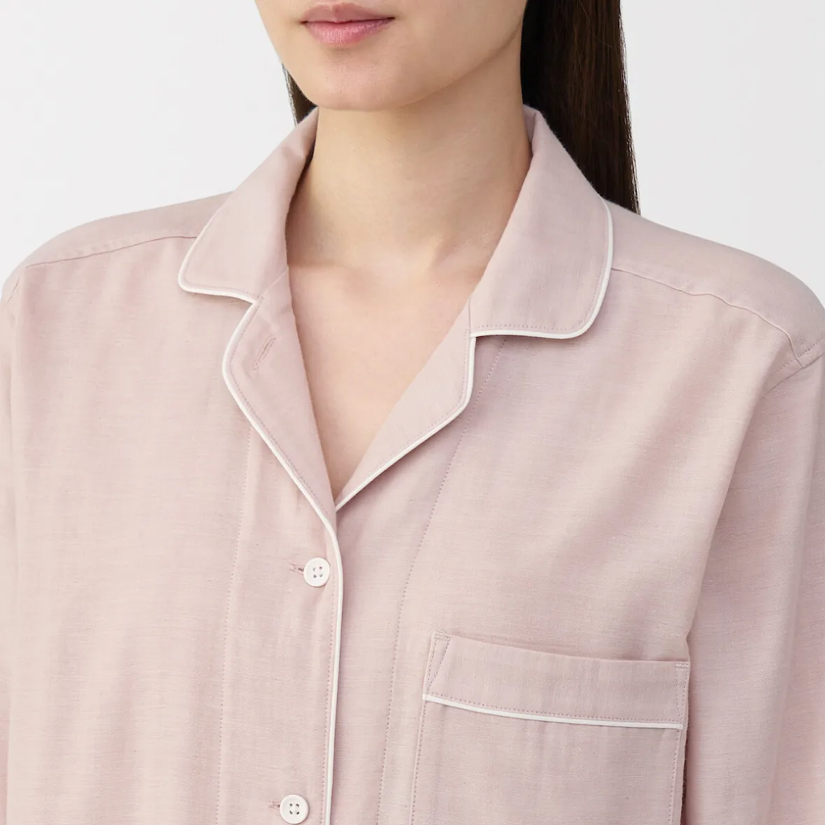 Clearance Muji Conjunto de pijama de manga larga de gasa doble para mujer