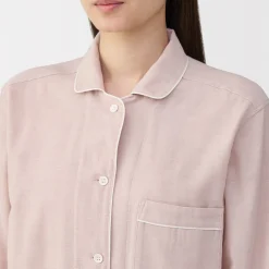 Clearance Muji Conjunto de pijama de manga larga de gasa doble para mujer