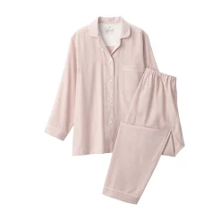 Clearance Muji Conjunto de pijama de manga larga de gasa doble para mujer