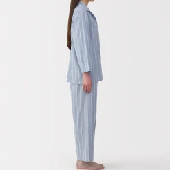 Clearance Muji Conjunto de pijama de manga larga de gasa doble para mujer