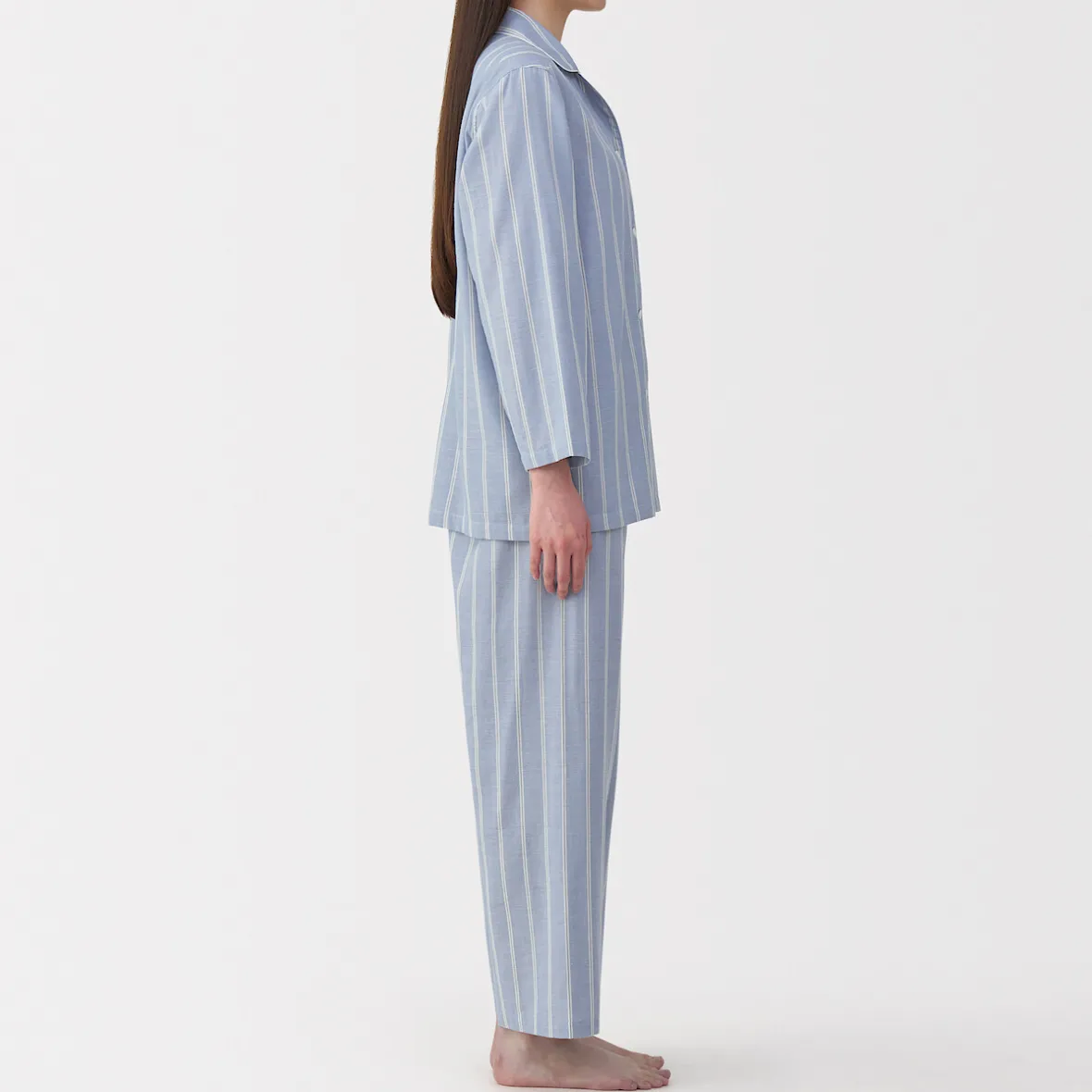Clearance Muji Conjunto de pijama de manga larga de gasa doble para mujer
