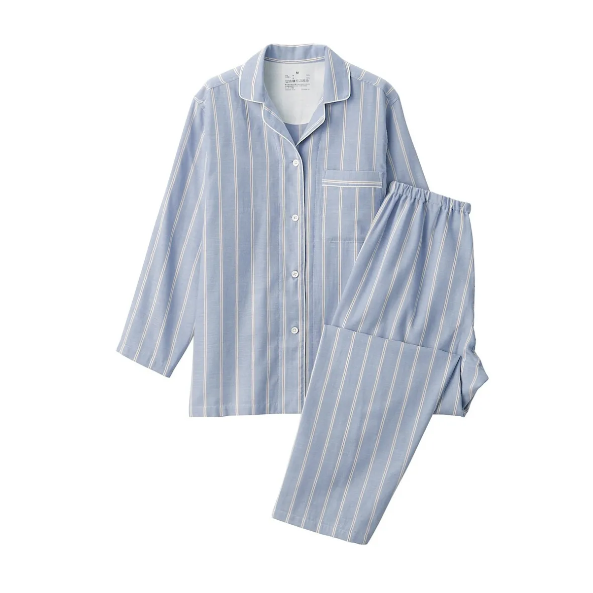 Clearance Muji Conjunto de pijama de manga larga de gasa doble para mujer