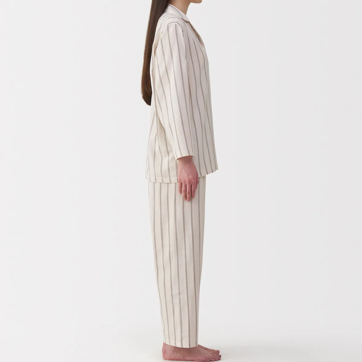 Clearance Muji Conjunto de pijama de manga larga de gasa doble para mujer