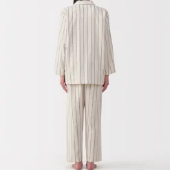 Clearance Muji Conjunto de pijama de manga larga de gasa doble para mujer